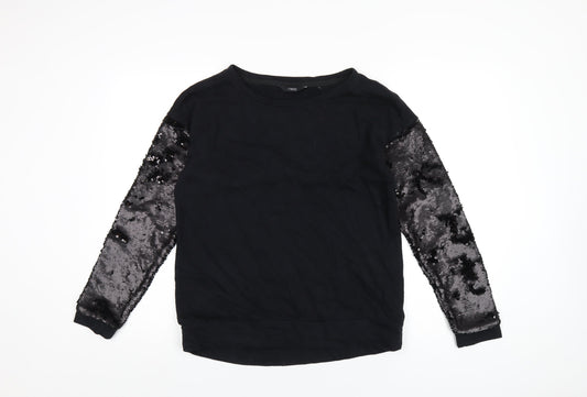 Womens UK Size S NEXT Black Pullover Sweatshirt