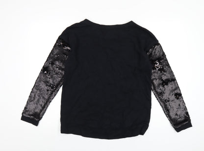 Womens UK Size S NEXT Black Pullover Sweatshirt