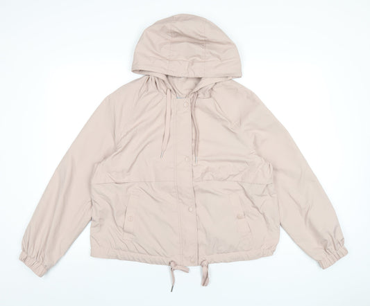 H&M Womens Pink Rain Coat Coat Size M Zip