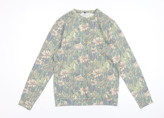 Topman Mens Multicoloured Floral Cotton Pullover Sweatshirt Size XS