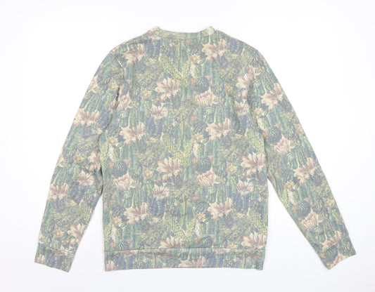Topman Mens Multicoloured Floral Cotton Pullover Sweatshirt Size XS