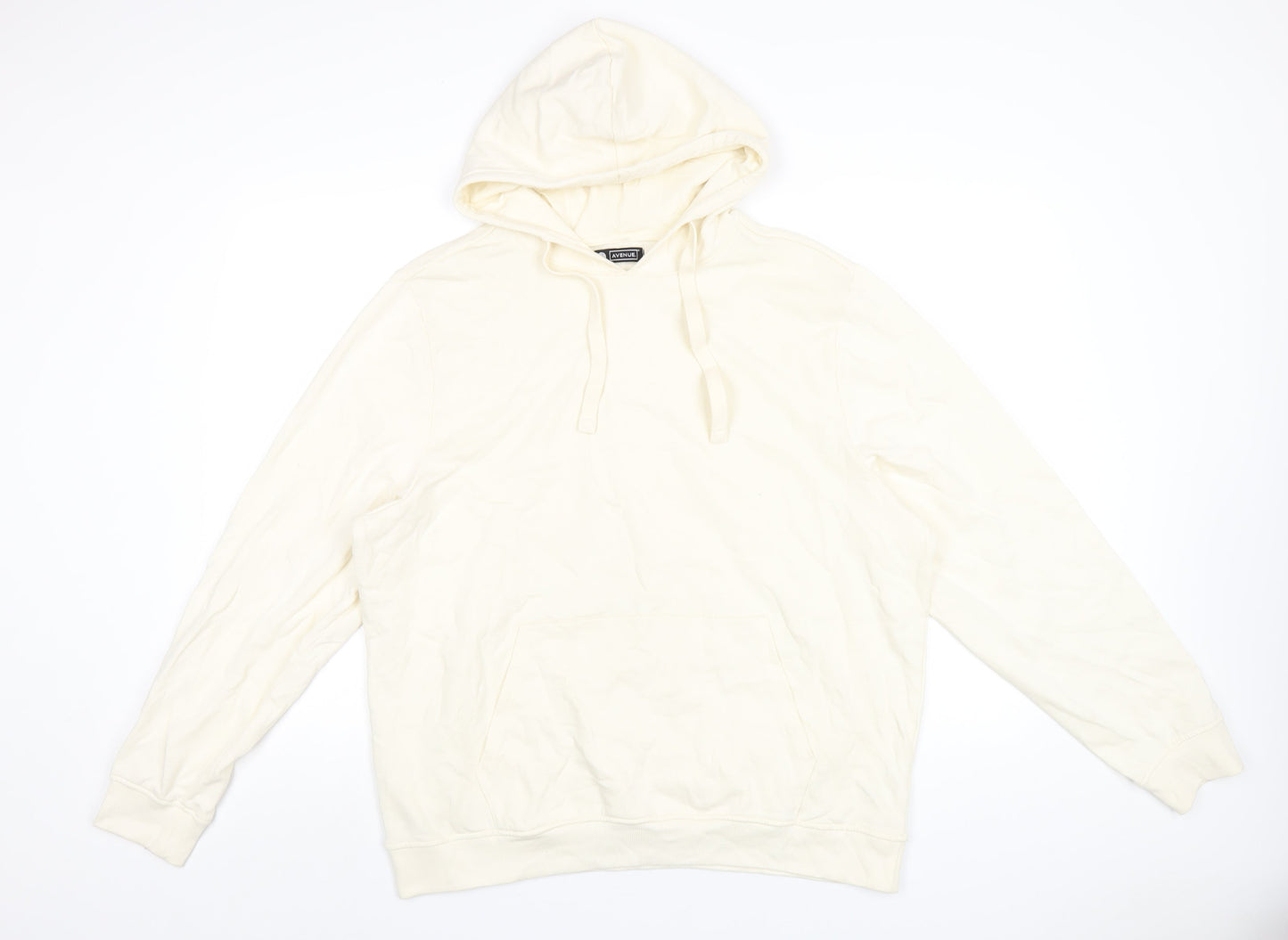 Avenue Mens Ivory Cotton Pullover Hoodie Size L