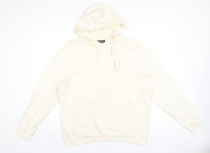 Avenue Mens Ivory Cotton Pullover Hoodie Size L