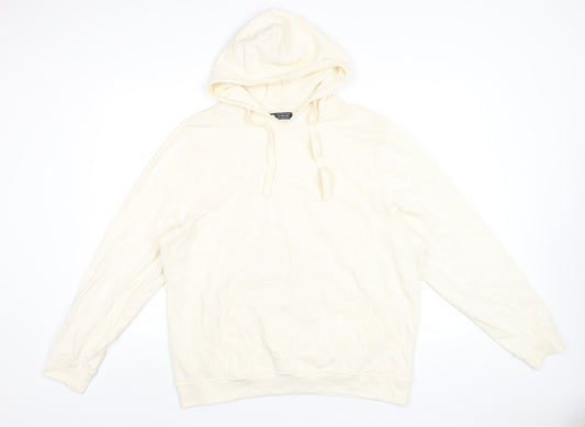 Avenue Mens Ivory Cotton Pullover Hoodie Size L