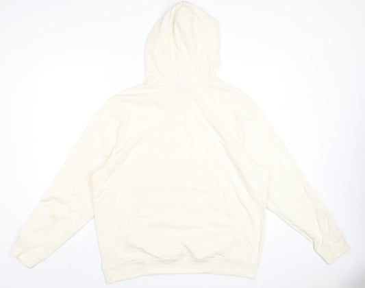 Avenue Mens Ivory Cotton Pullover Hoodie Size L