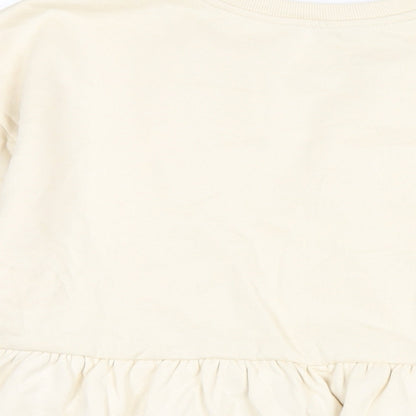 Zara Womens Ivory Cotton Pullover Sweatshirt Size M Pullover