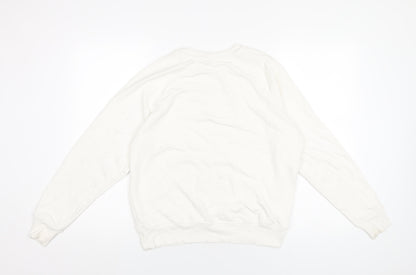 H&M Womens White Polyester Pullover Sweatshirt Size S Pullover