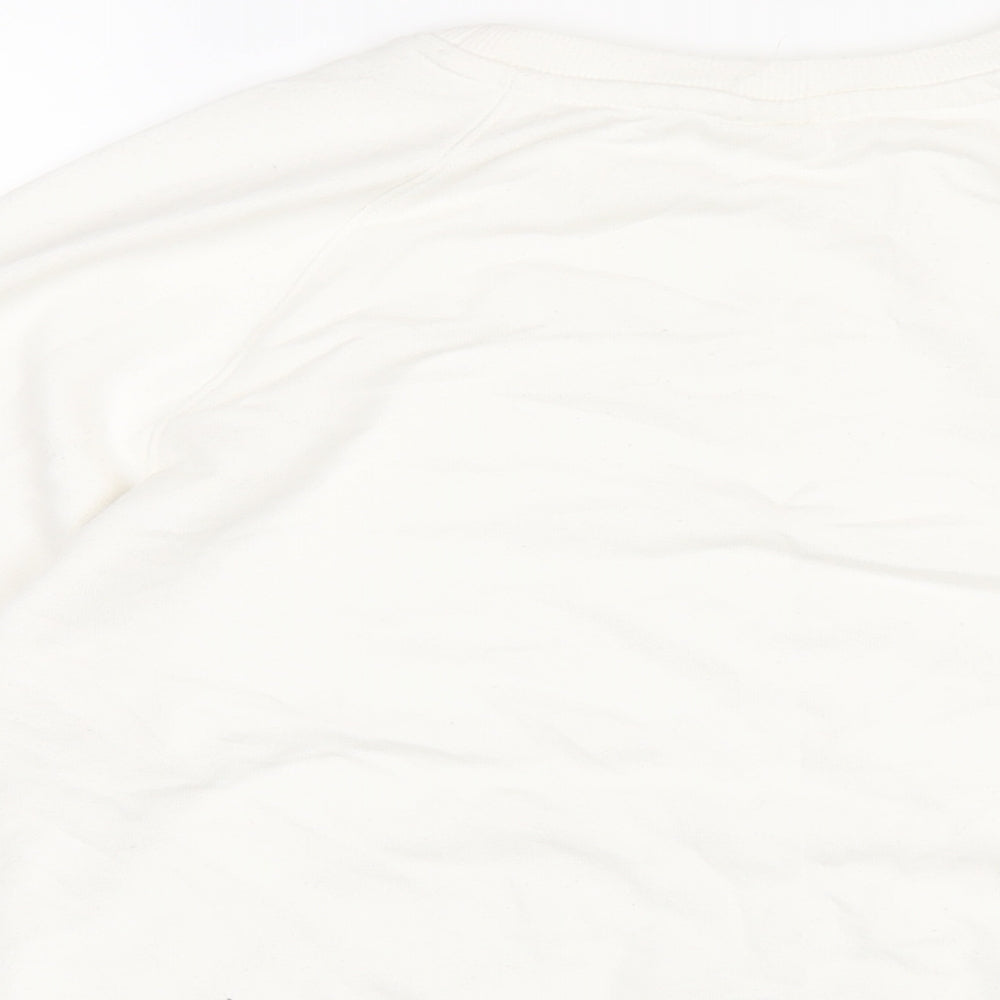 H&M Womens White Polyester Pullover Sweatshirt Size S Pullover