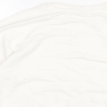 H&M Womens White Polyester Pullover Sweatshirt Size S Pullover