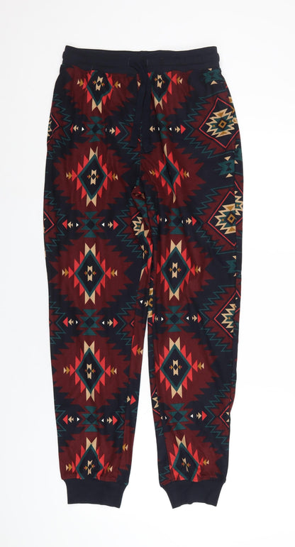 Next Mens Multicoloured Geometric Polyester Pyjama Pants Size S Drawstring