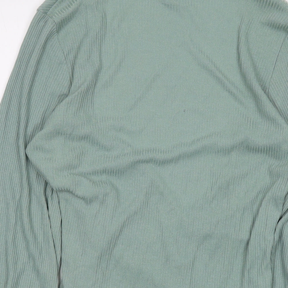 Womens UK Size L Topshop Green Wrap Blouse