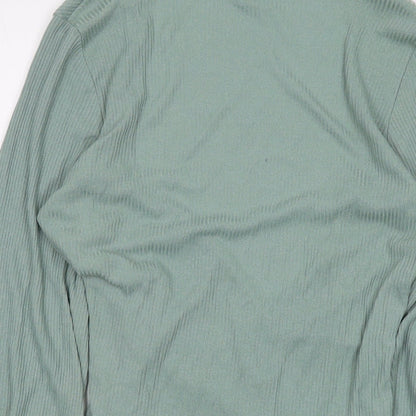 Womens UK Size L Topshop Green Wrap Blouse
