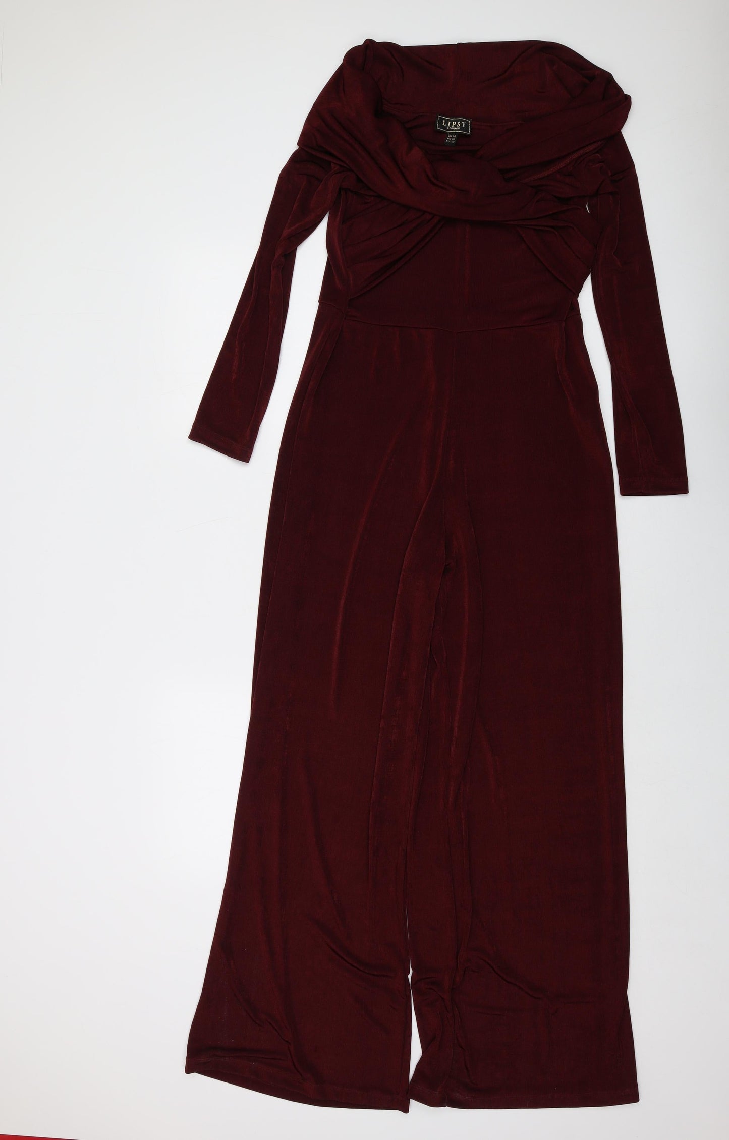 Lipsy Womens Red Polyester Jumpsuit One-Piece Size 14 Pullover