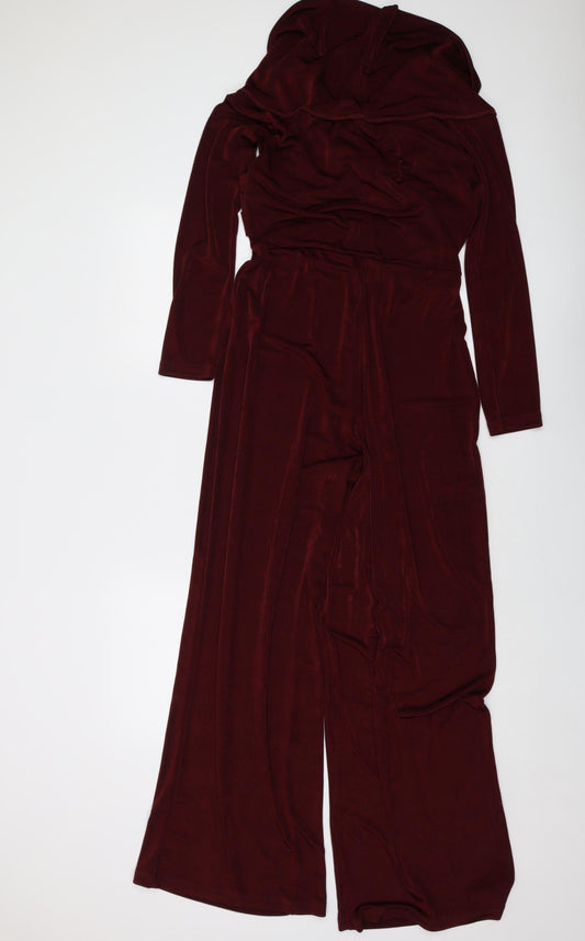 Lipsy Womens Red Polyester Jumpsuit One-Piece Size 14 Pullover
