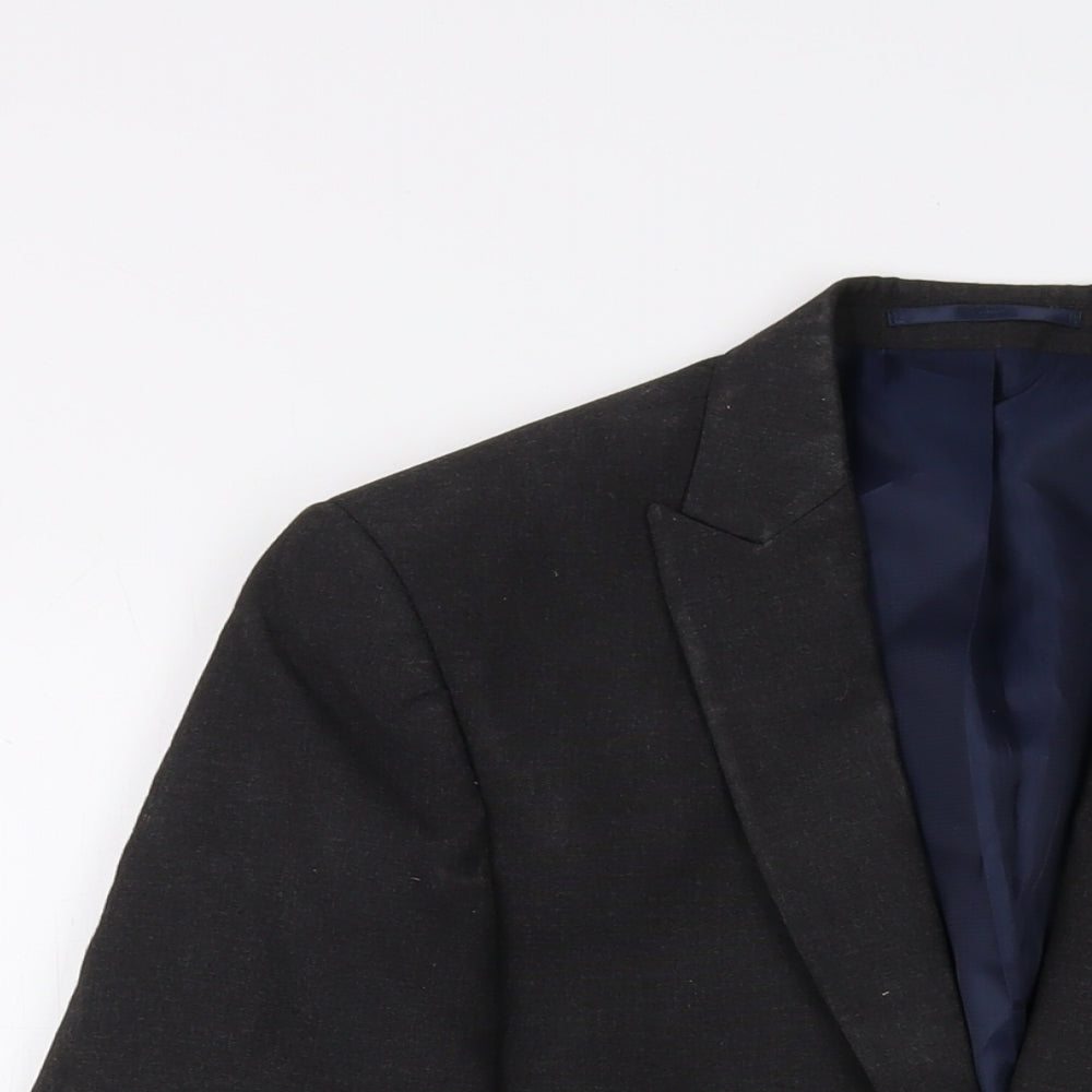 NEXT Mens Grey Polyester Jacket Suit Jacket Size 34 Regular