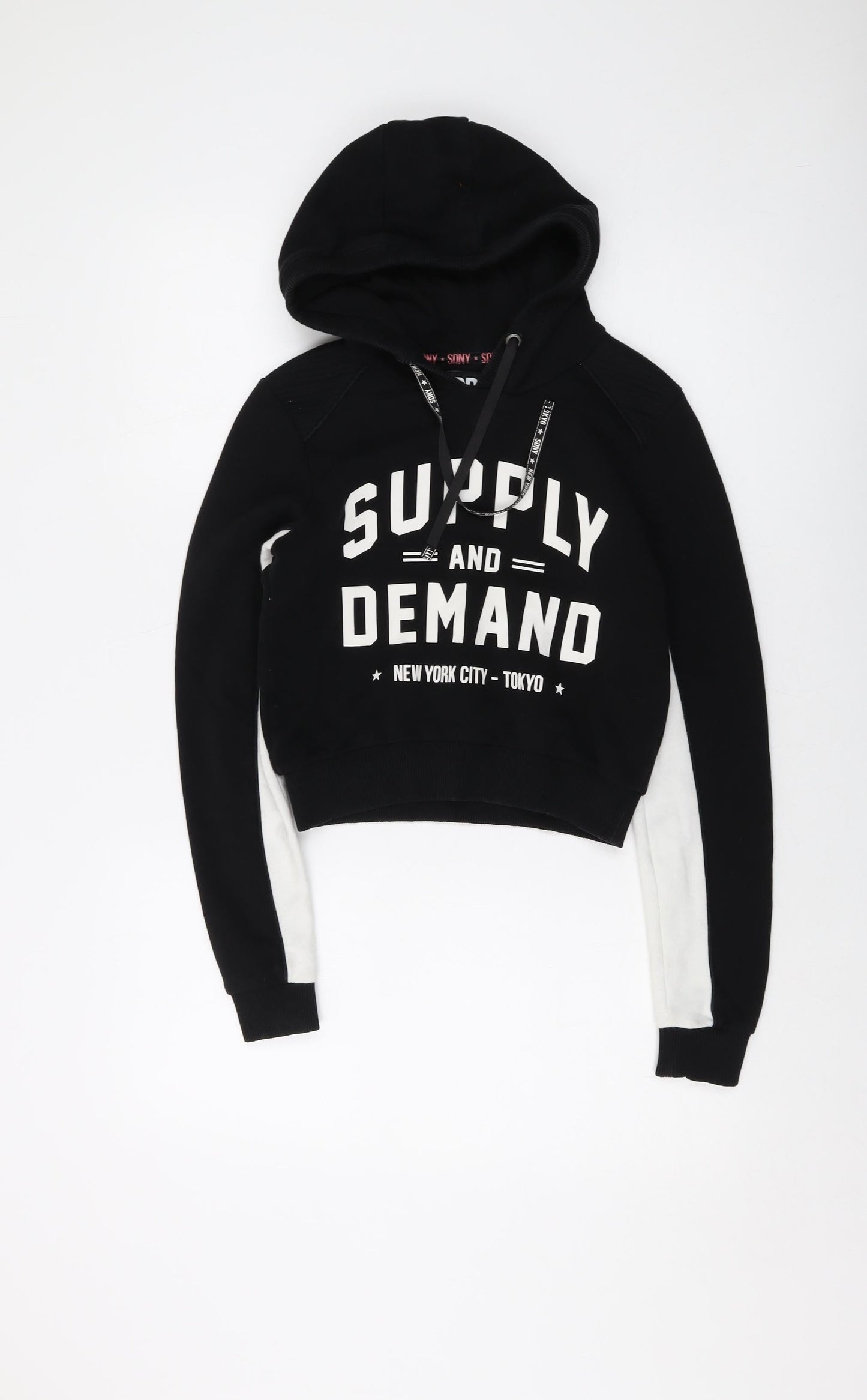 Supply & Demand Co. Womens Black Cotton Pullover Hoodie Size 6 Pullover