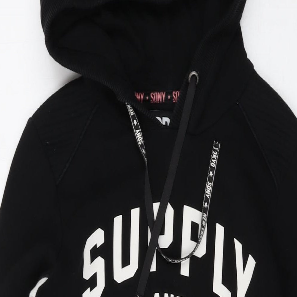 Supply & Demand Co. Womens Black Cotton Pullover Hoodie Size 6 Pullover