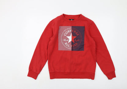Converge Boys Red Cotton Pullover Sweatshirt Size 12-13 Years Pullover