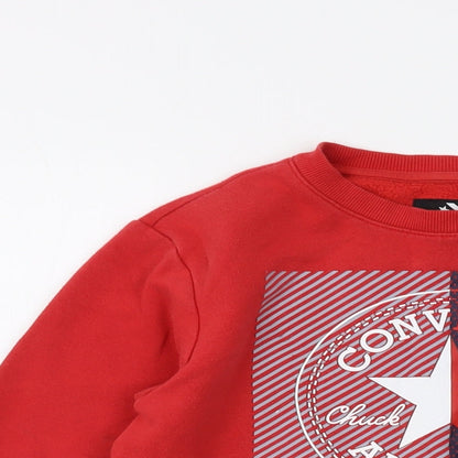 Converge Boys Red Cotton Pullover Sweatshirt Size 12-13 Years Pullover