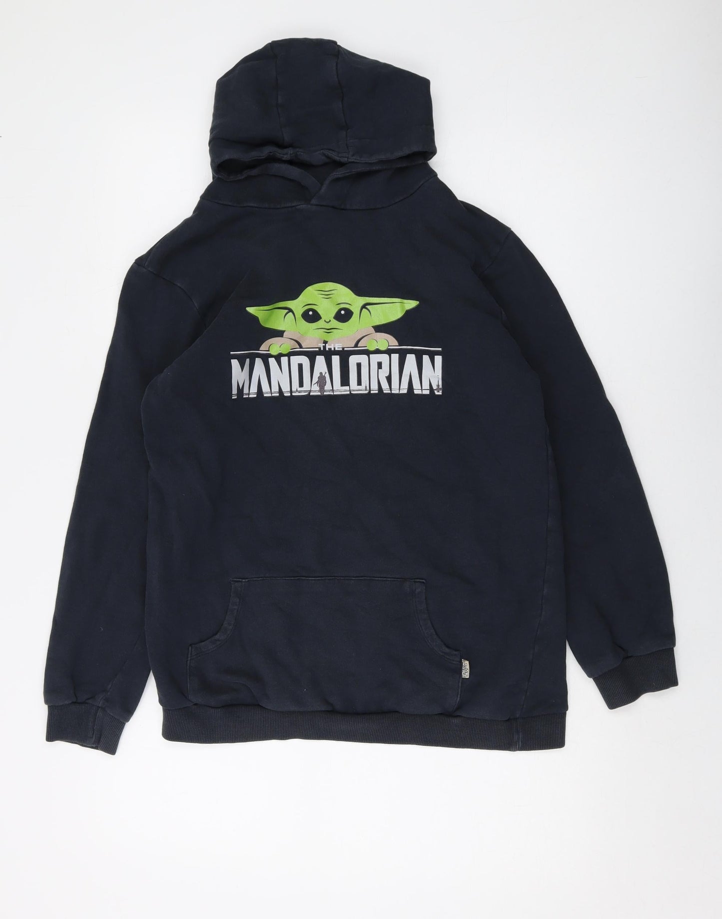Mandalorian Boys Blue Cotton Pullover Hoodie Size 14-15 Years Pullover