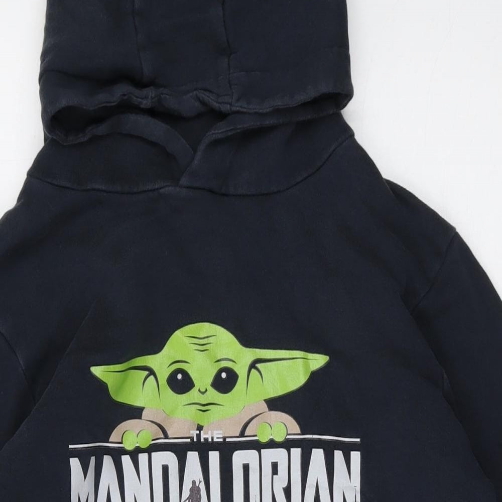 Mandalorian Boys Blue Cotton Pullover Hoodie Size 14-15 Years Pullover
