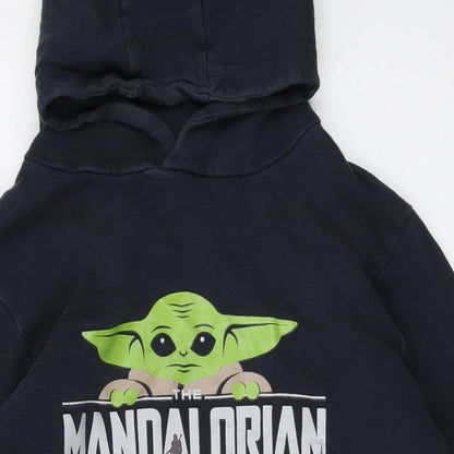 Mandalorian Boys Blue Cotton Pullover Hoodie Size 14-15 Years Pullover