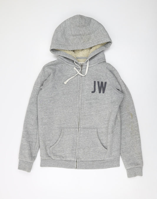 Womens UK Size 12 Jack Wills Grey Full Zip Hoodie