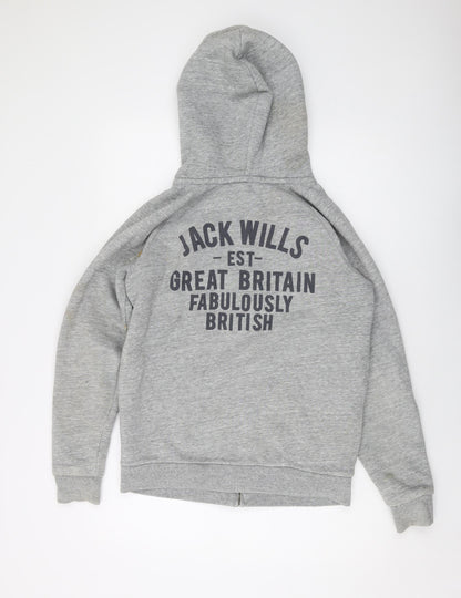 Womens UK Size 12 Jack Wills Grey Full Zip Hoodie