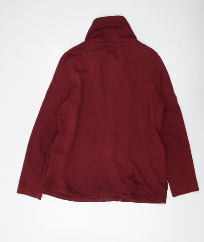 Womens UK Size M Lands' End Red Full Zip Sweatshirt
