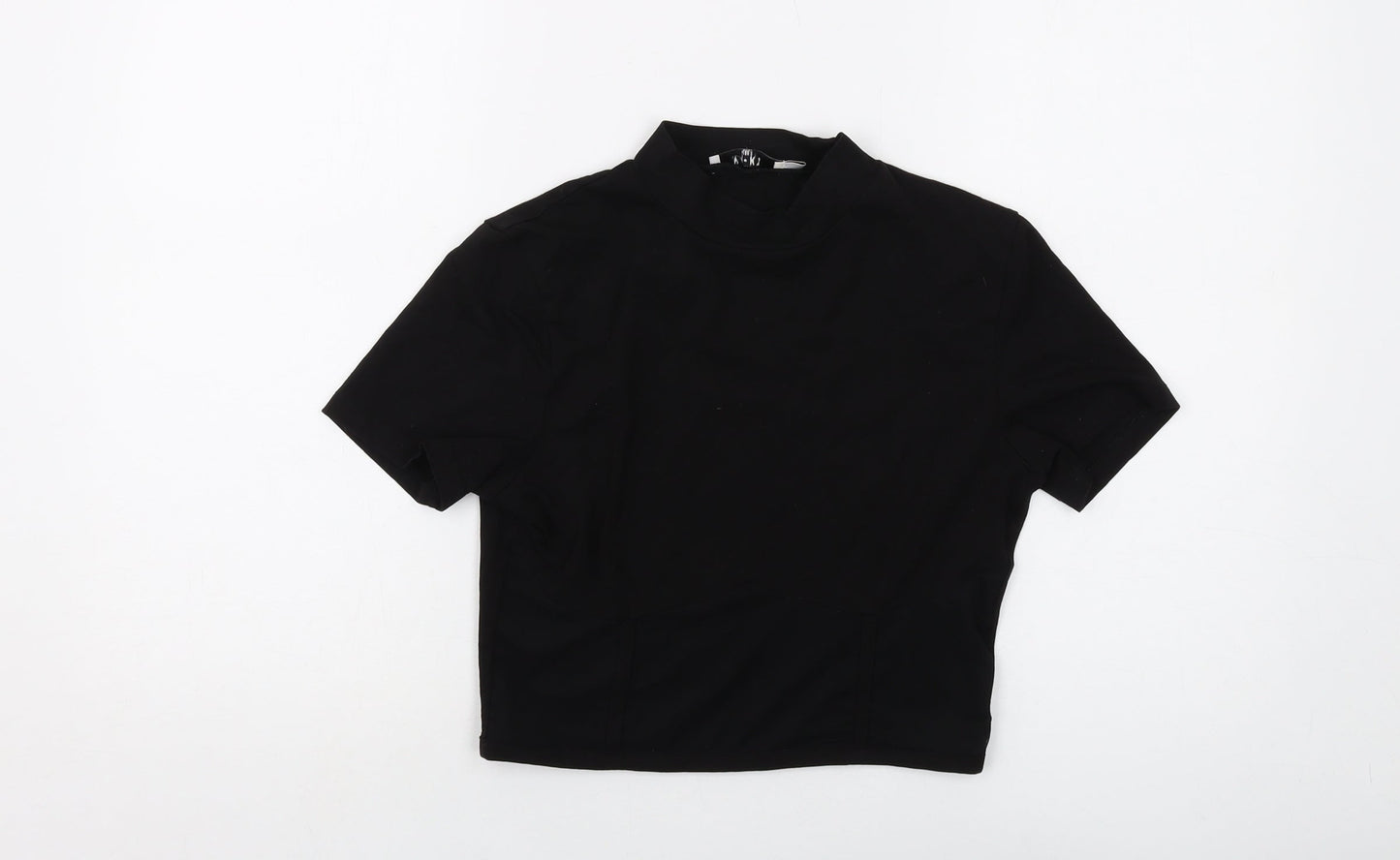 Womens UK Size S NA-KD Black Cropped T-Shirt