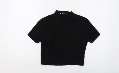 Womens UK Size S NA-KD Black Cropped T-Shirt