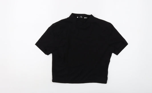 Womens UK Size S NA-KD Black Cropped T-Shirt