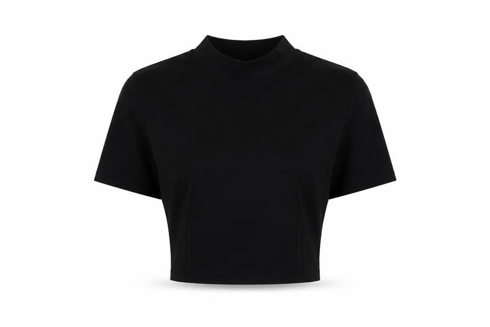 Womens UK Size S NA-KD Black Cropped T-Shirt