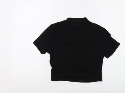 Womens UK Size S NA-KD Black Cropped T-Shirt