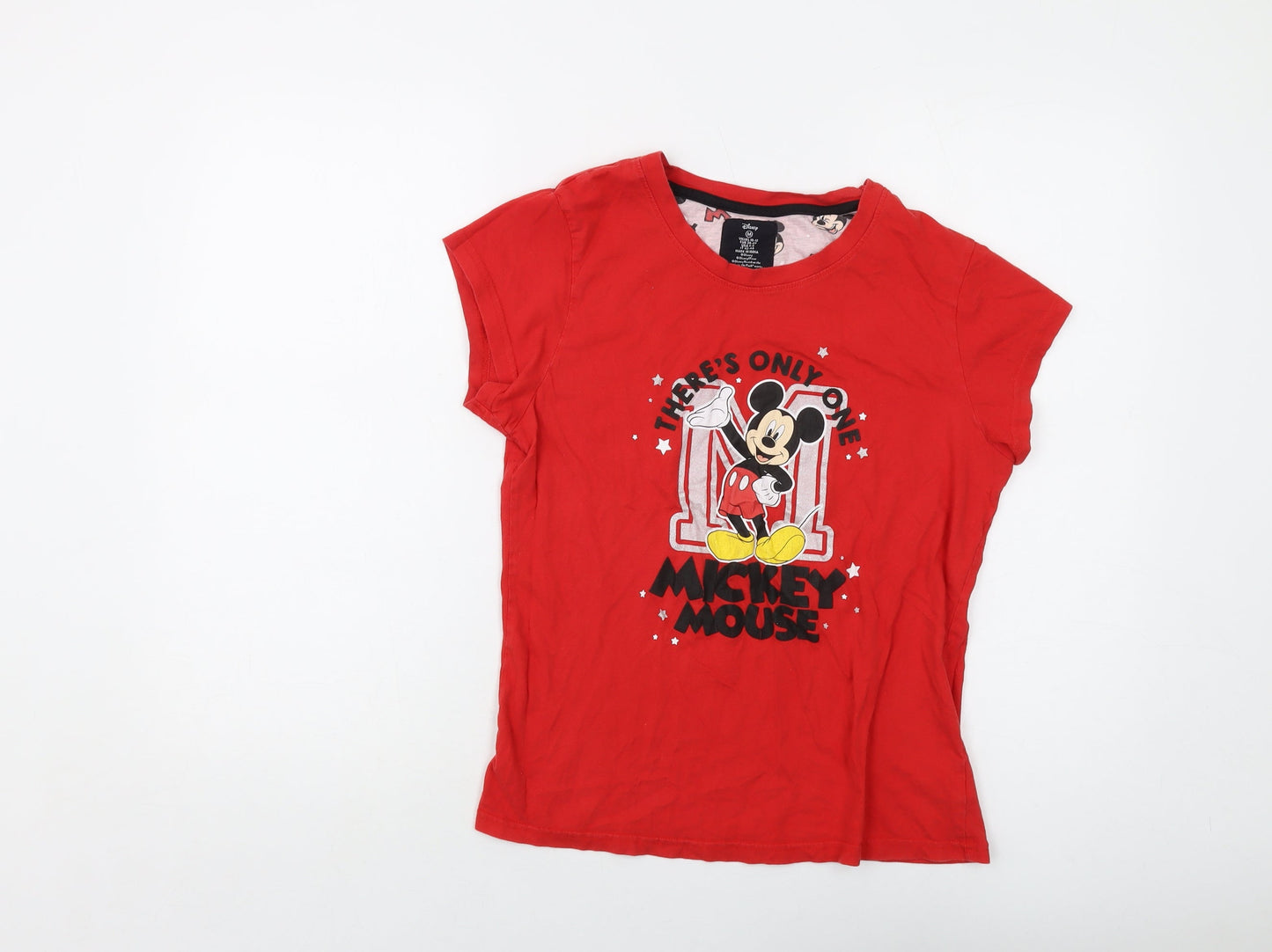 Womens UK Size M Disney Red Basic T-Shirt