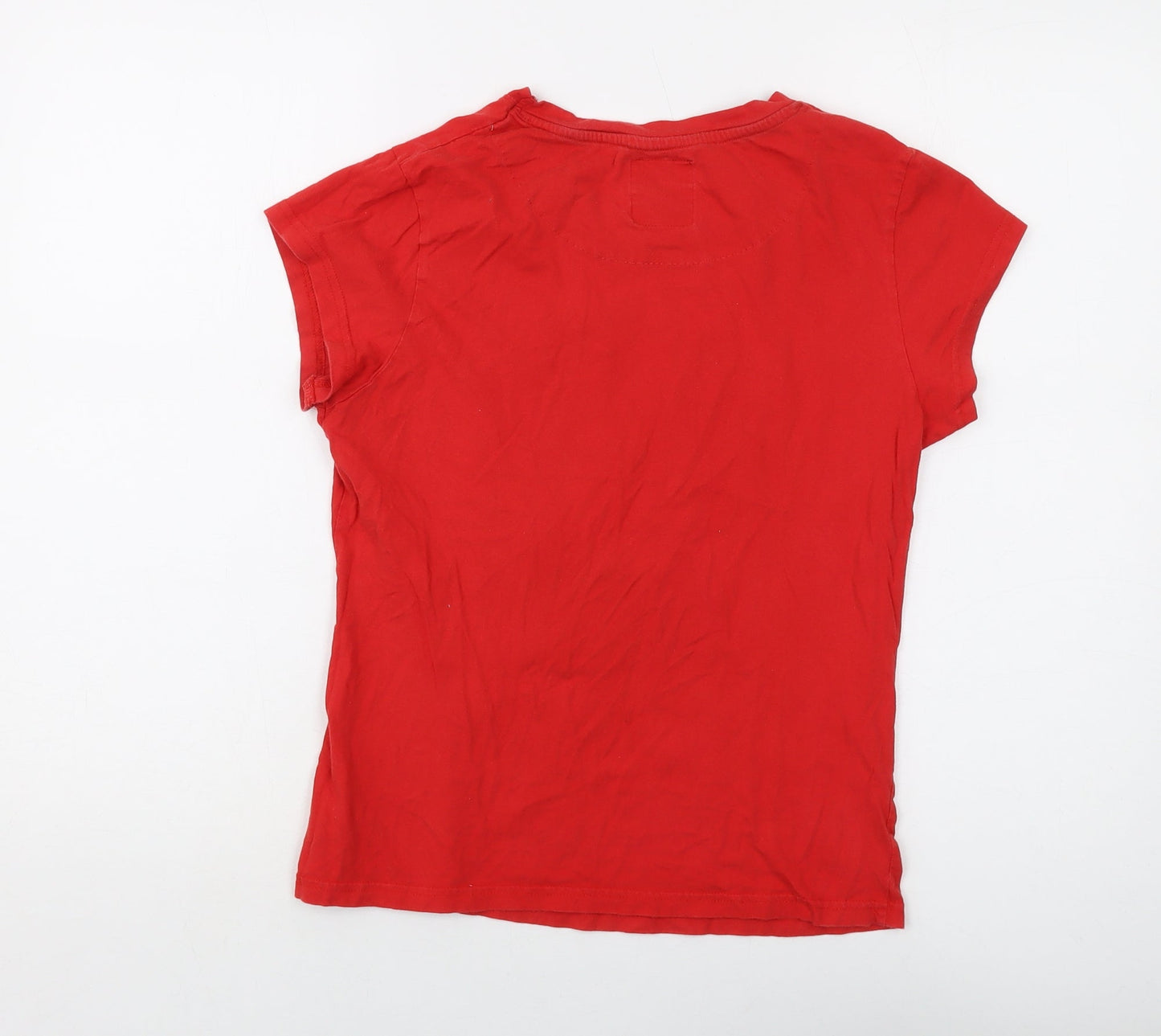 Womens UK Size M Disney Red Basic T-Shirt
