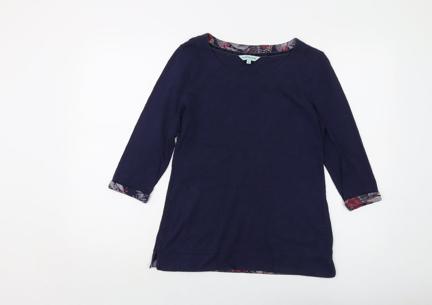 Womens UK Size XS Dickins & Jones Black Basic T-Shirt