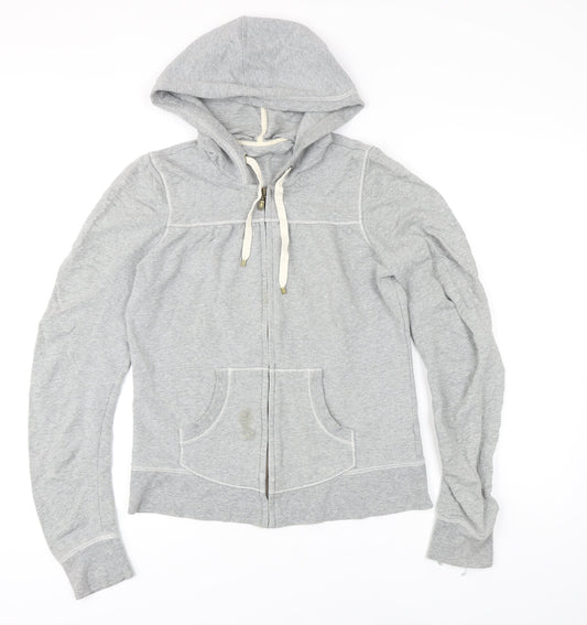 Gap Womens Grey Cotton Full Zip Hoodie Size M Zip