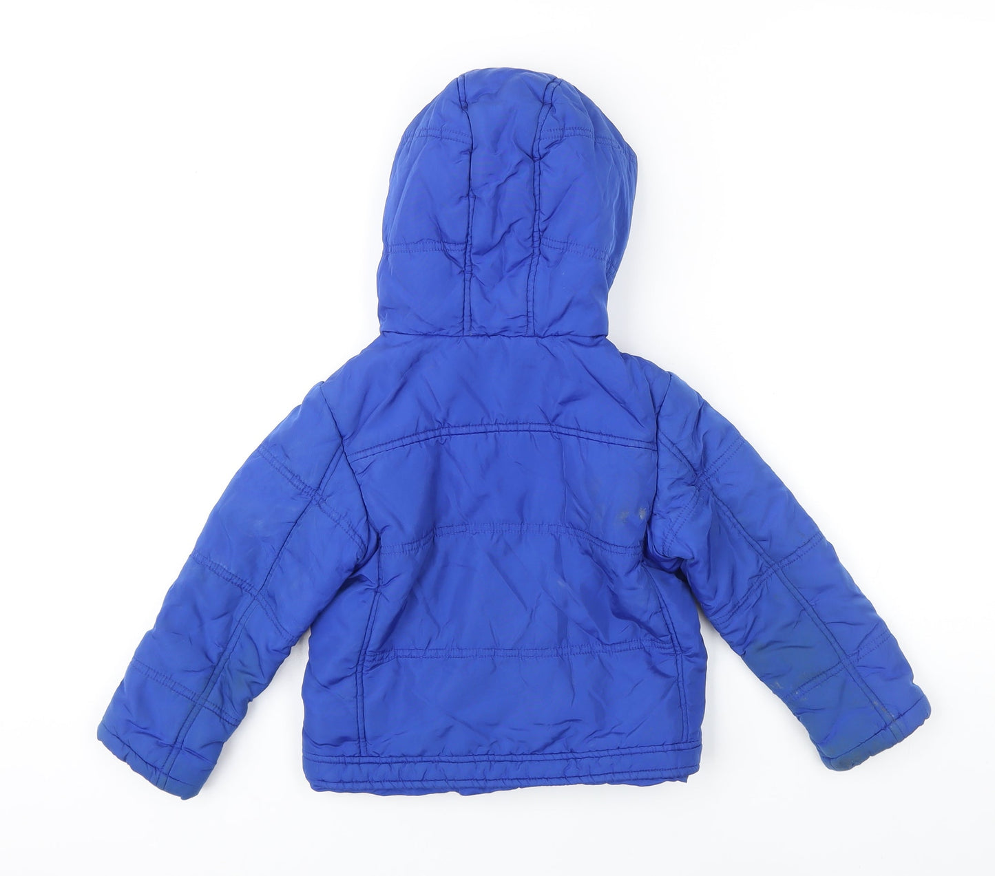United Colors of Benetton Boys Blue Puffer Jacket Coat Size 4-5 Years Zip
