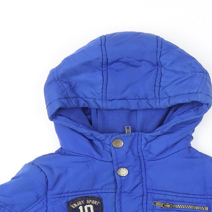 United Colors of Benetton Boys Blue Puffer Jacket Coat Size 4-5 Years Zip