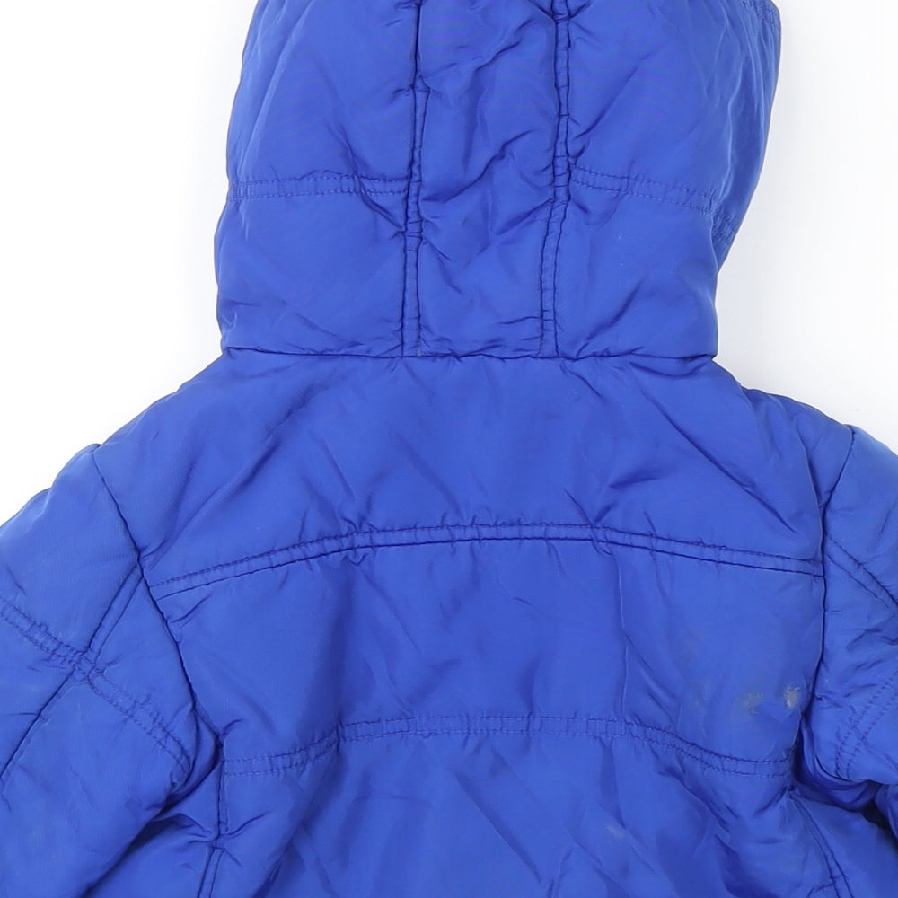 United Colors of Benetton Boys Blue Puffer Jacket Coat Size 4-5 Years Zip