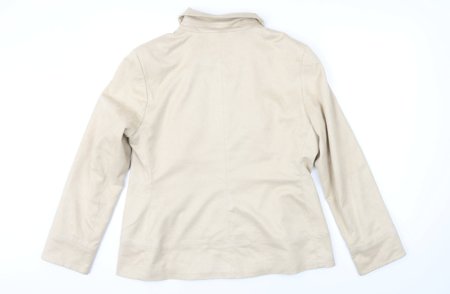 M&Co. Womens Beige Jacket Blazer Size 16 Zip