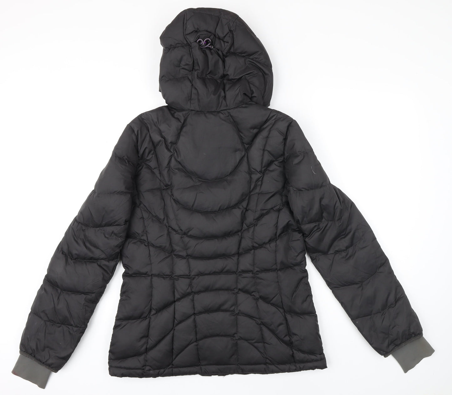 Lands End Womens Black Puffer Jacket Coat Size S Zip