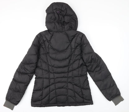 Lands End Womens Black Puffer Jacket Coat Size S Zip