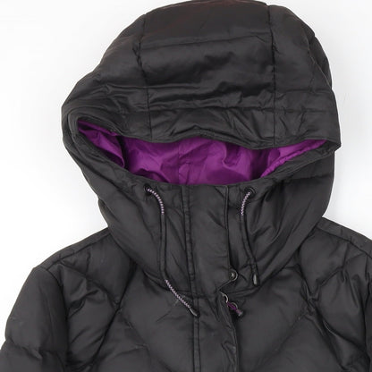 Lands End Womens Black Puffer Jacket Coat Size S Zip