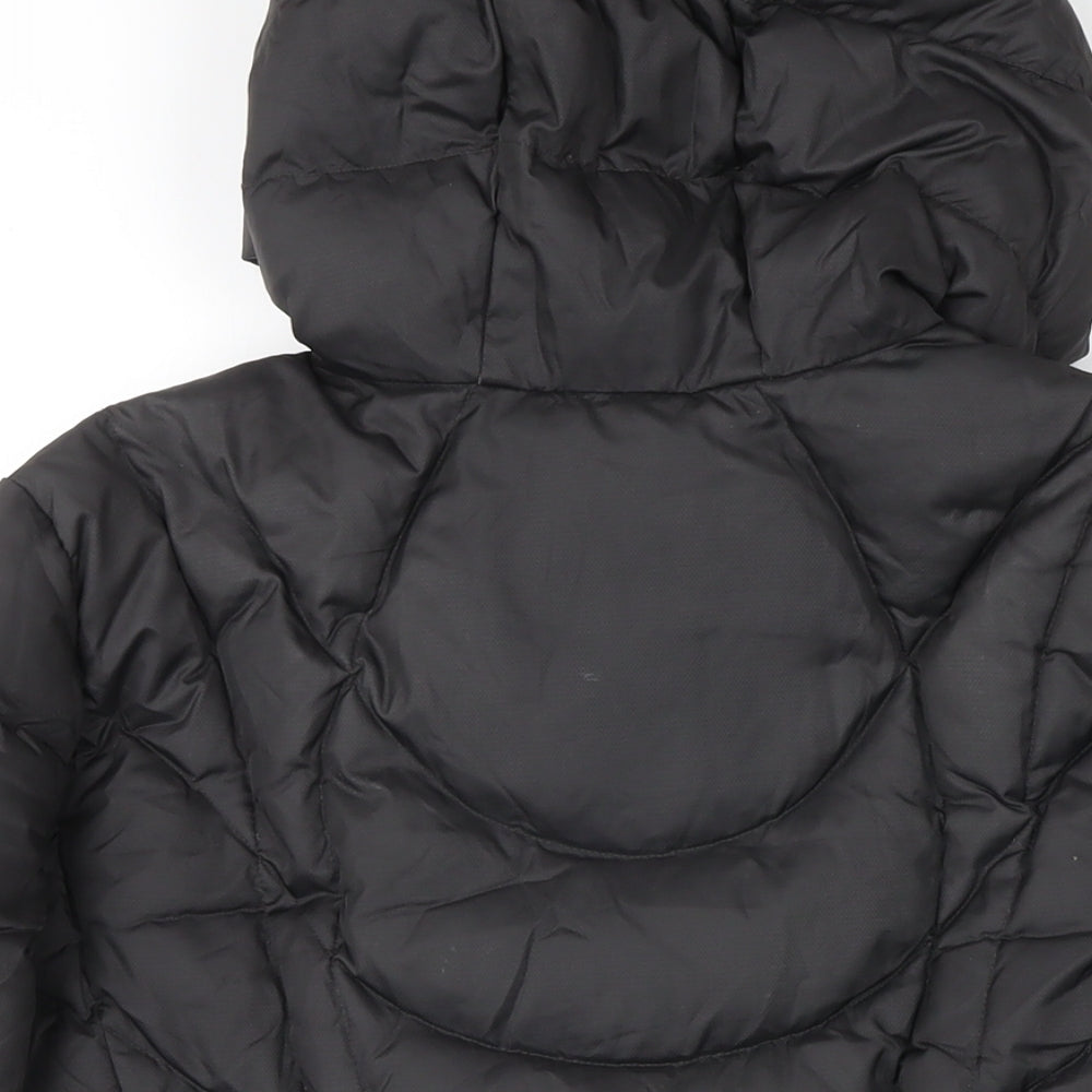 Lands End Womens Black Puffer Jacket Coat Size S Zip