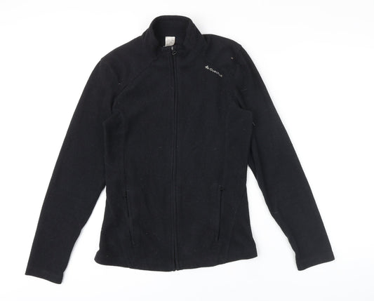Quechua Womens Black 100% Polyester Pullover Sweatshirt Size M Zip