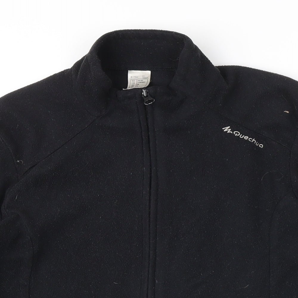 Quechua Womens Black 100% Polyester Pullover Sweatshirt Size M Zip
