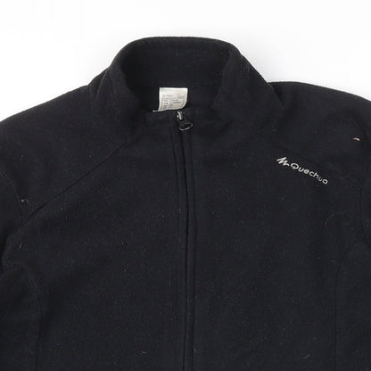 Quechua Womens Black 100% Polyester Pullover Sweatshirt Size M Zip