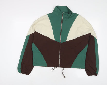 Cider Womens Multicoloured Geometric Polyester Full Zip Sweatshirt Size M Zip
